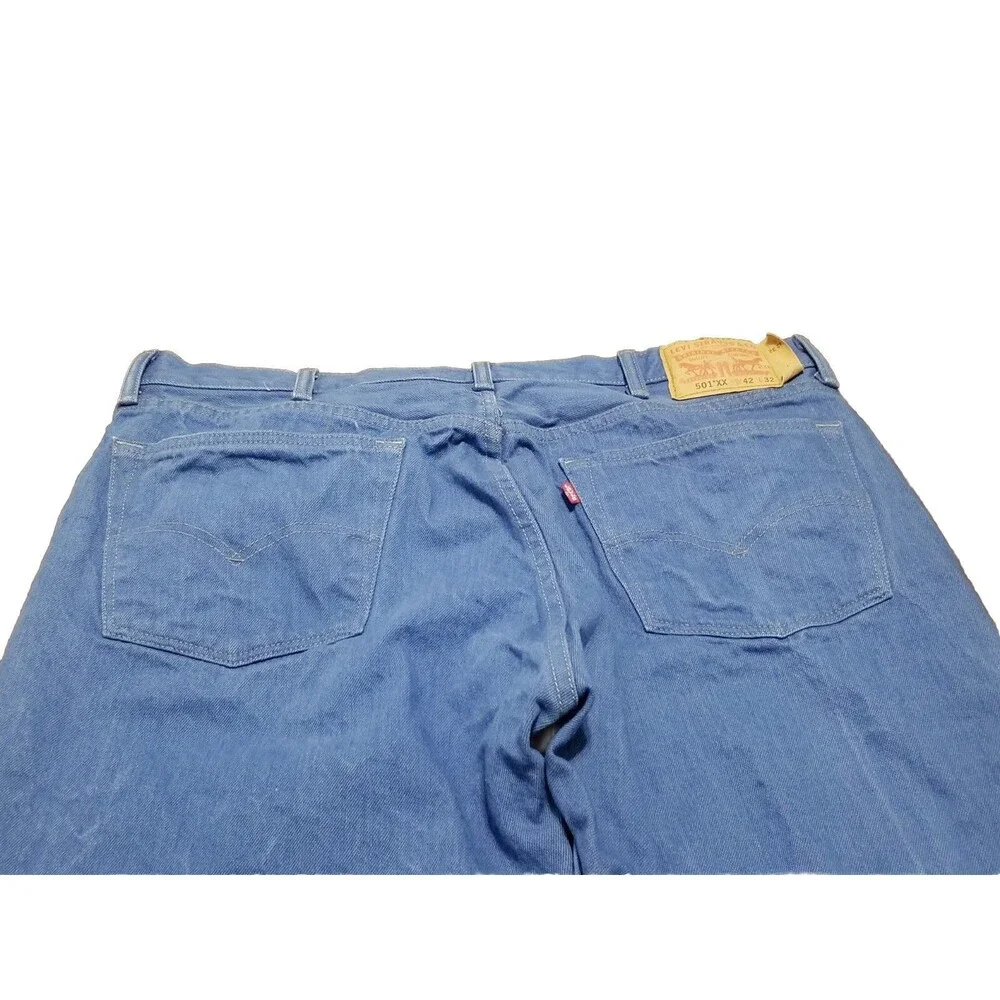 Levi's 501 XX Jeans Men Size 42x32 Royal Blue Vintage Denim Button Fly (39x30)
